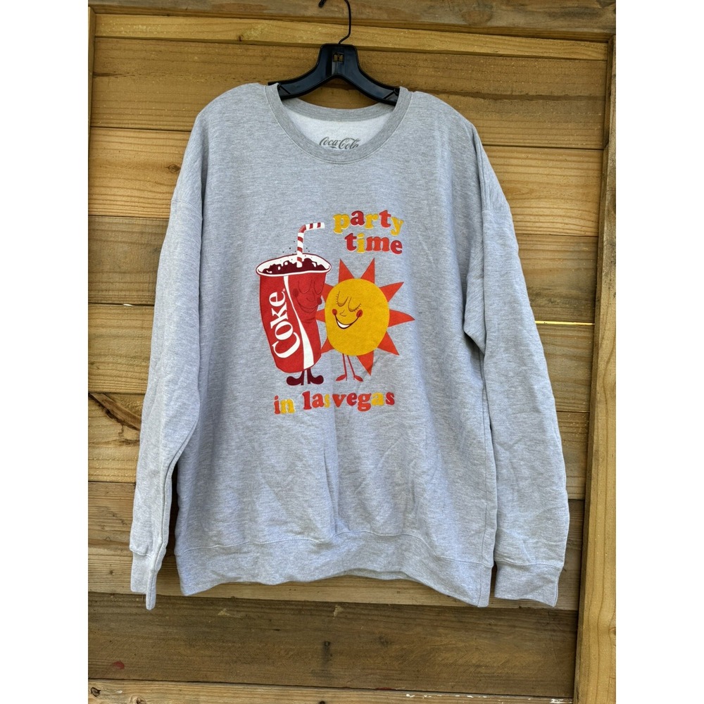 Coca-Cola Grey Sweatshirt Las Vegas Size XL Party Time In Las Vegas Coke‎ Merch